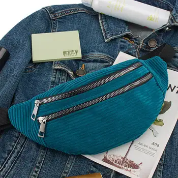 

Women Corduroy Waist Bag Ladies new Designer Fanny Pack Fashion travel Money Phone Chest Banana Bag Female Bum Belt Bags