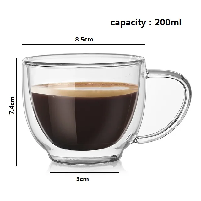 200ml Zhong Yi cup Сердце в форме любви с двойными стенками Стеклянная Кружка устойчивая кунг-фу чайная кружка молочная чашка для лимонного сока посуда для напитков любовник кофейные чашки Кружка подарок - Цвет: 200ml Zhong Yi cup
