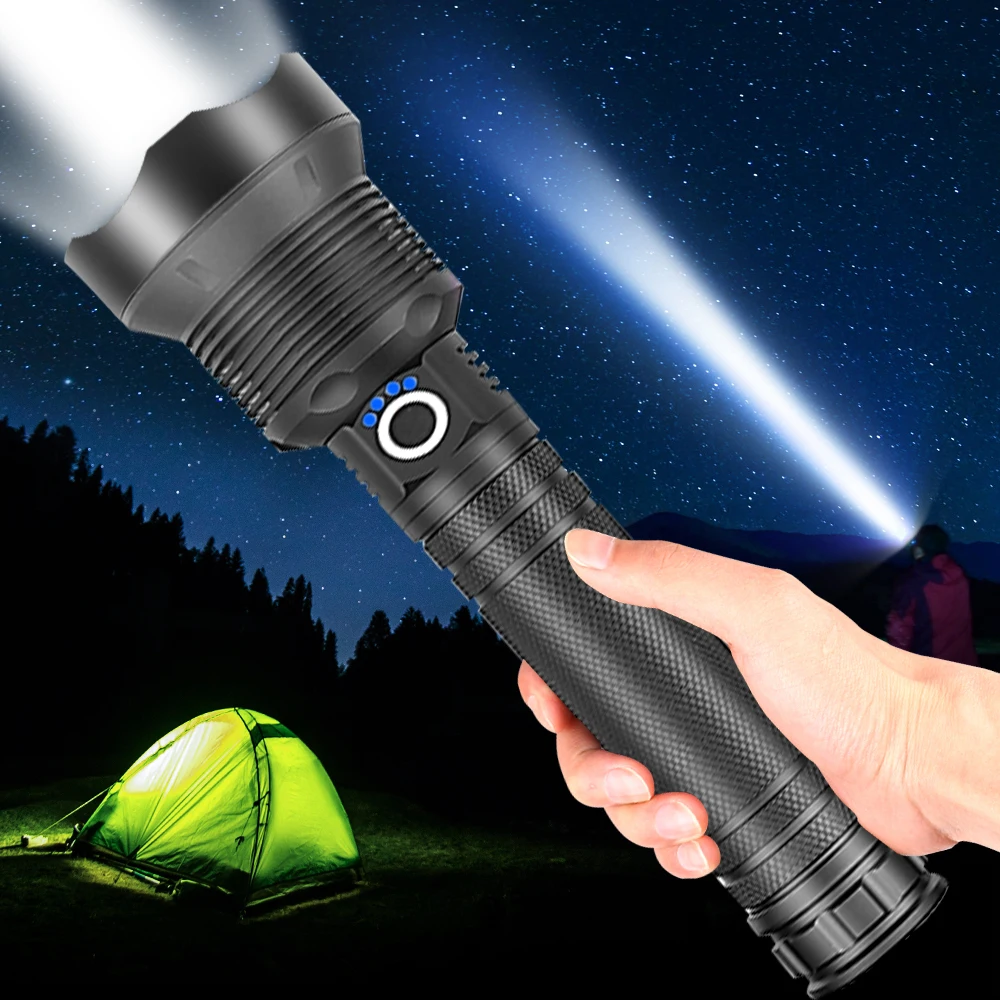 

XHP70.2 Powerful LED Flashlight XHP50 USB Rechargeable Zoom Waterproof Torch 18650 26650 for Hunting SelfDefense Lamp