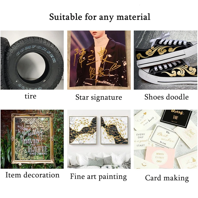 4-8Pcs DIY Metal Waterproof Permanent Paint Marker Pens Gold Silver 1.5mm Craftwork Resin Mold Pen Art painting Student Supplies