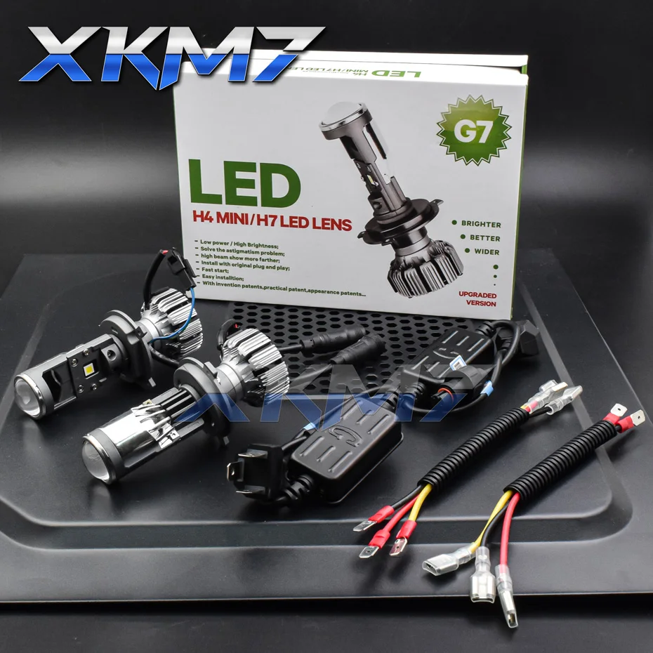 Bi-led линзы H7 H4 9003 LED Мини проектор тюнинг автомобильных фар Аксессуары 1 5 дюймов 5500K
