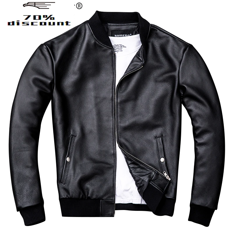 

Genuine Leather Jacket Men Clothes 2020 Vintage Real Cow Leather Jackets Plus Size XXXXL Coat Jaqueta De Couro ZL402