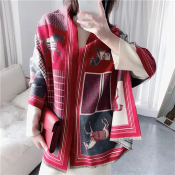 

New style Chinese Classic Silk Autumn and winter wool Beach Headscarf women Cashmere Scarf Ladies Fashion Dot Printed warm Shawl