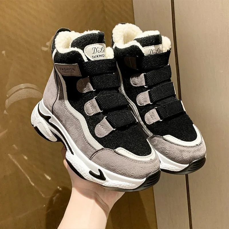 Winter Women's Sneakers Thick Platform Fashion Casual Ankle Boots Shoes Woman Plush Warm Footwear Women Hook Loop Female Shoes