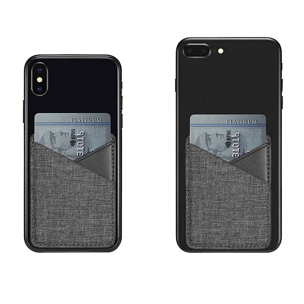 

Premium Quality Slim Canvas Mobile Phone Wallet Credit ID Card Holder Adhesive Pocket Sticker
