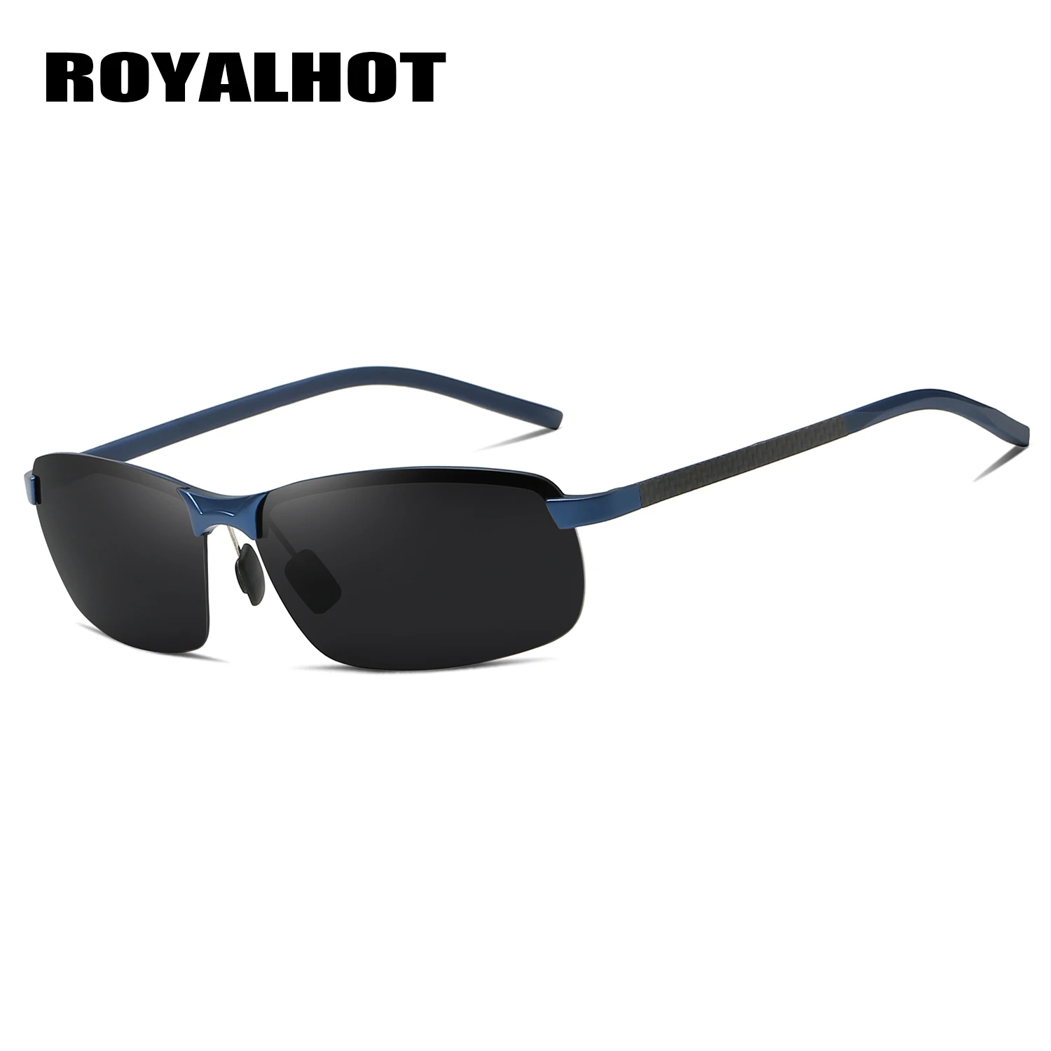 RoyalHot, мужские, женские, поляризационные, крутые, сплав, Прямоугольная оправа, солнцезащитные очки, для вождения, солнцезащитные очки, оттенки, Oculos masculino, мужские, 900129 - Цвет линз: Blue