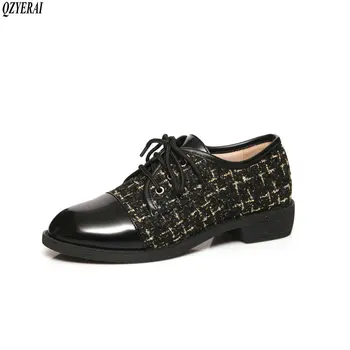 

QZYERAICow leather big woman shoes designer vintage High heels round toe handmade black pumps 2020 sping with