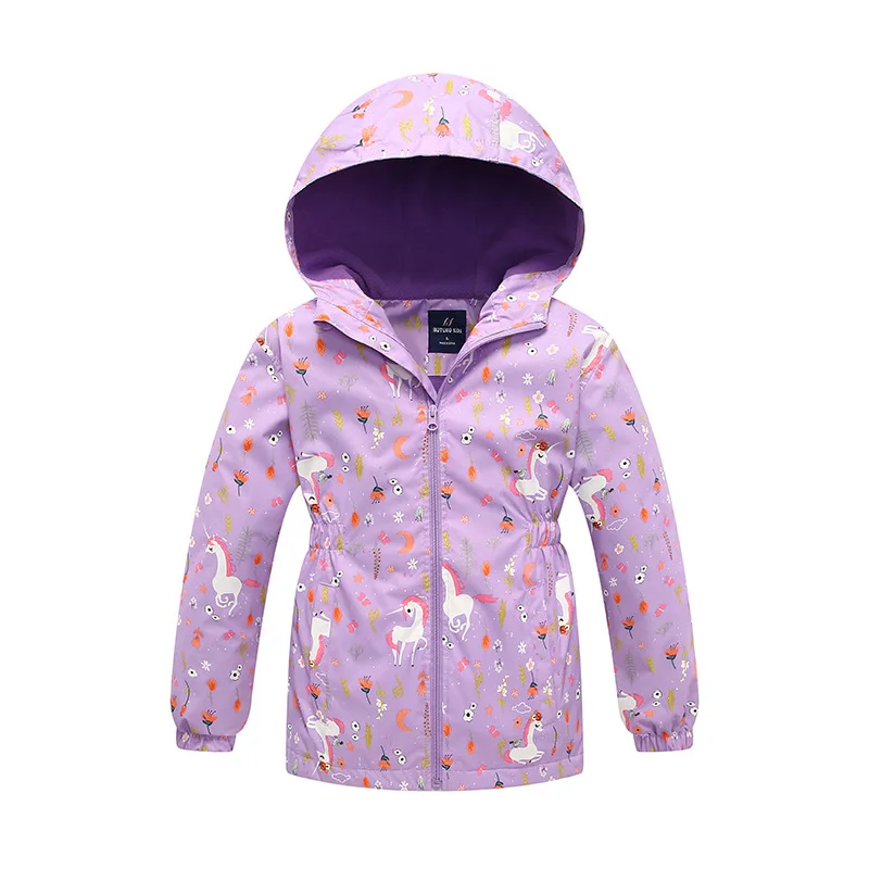 Новая весенне-Осенняя детская одежда ветрозащитные водонепроницаемые куртки для маленьких девочек двухслойные флисовые куртки - Цвет: as shown