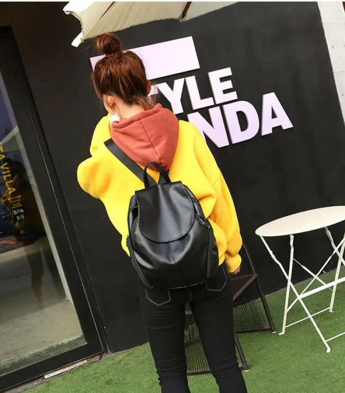 Женский Большой черный рюкзак женская сумка дорожный школьный для покупок