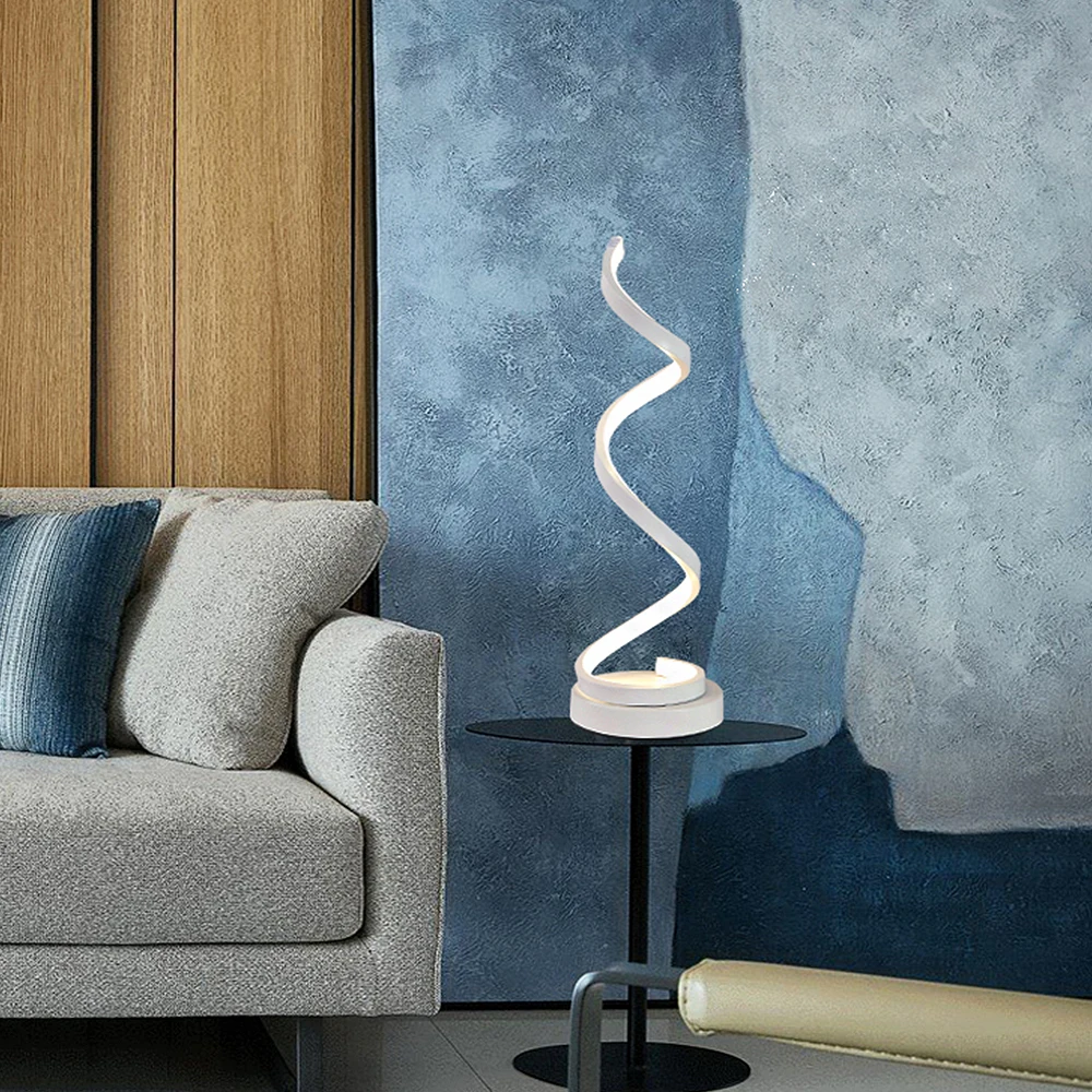 Светодиодная настольная лампа с евро вилкой книжная лампа современный креативный спираль дизайн книжная лампа для чтения прикроватный