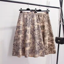NiceMix летняя подиумная Женская длинная юбка роскошная винтажная с животным принтом Высокая талия модная плиссированная юбка дизайнерские вечерние макси