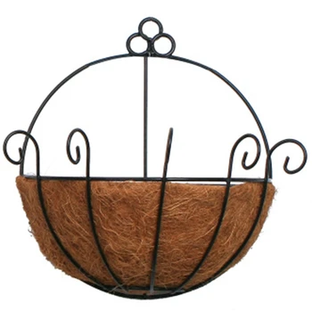 

Creative Half Round Planter Basket Wall Hanging Planting Pot Outdoor Coconut Garden Decor
