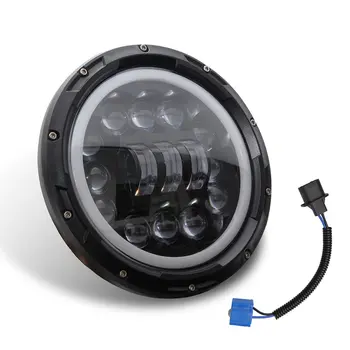 

1 PC 400w 7 Inch Round Led Angel Eye Wrangler Headlights Off-road Work Light Three Eyes And Twelve Beads