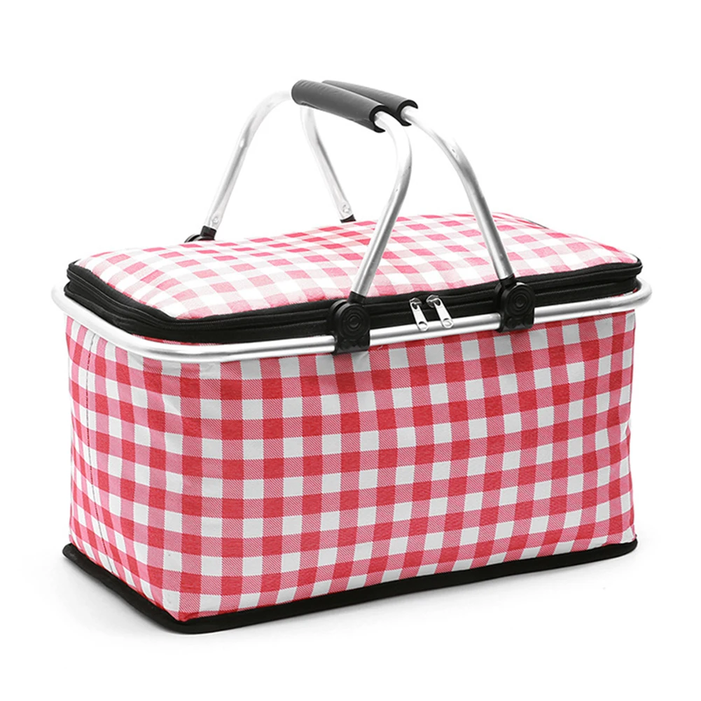 

Large Capacity 29L Portable Picnic Basket Food Fresh Lunch Basket Outdoor Dinner Shopping Basket