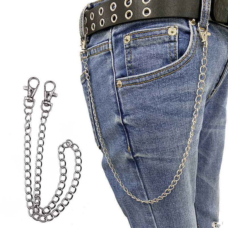 Индивидуальная цепочка на талию в стиле панк, хип-хоп, рок, для брюк, металлическая цепочка, брелок для ключей, пряжка, для мужчин и женщин, сумка, брелок, подвеска A9335