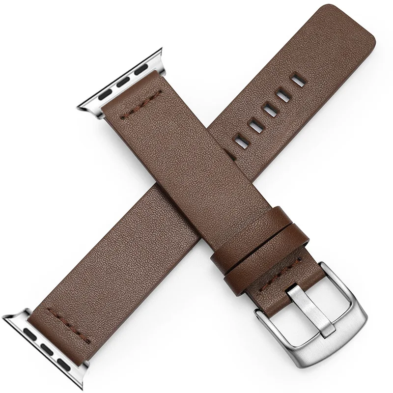 Хорошее качество, ремешок для часов из натуральной кожи для Apple Watch Series 5 4 3 2 1 44 мм 40 мм 42 мм 38 мм, сменный ремешок для iWatch