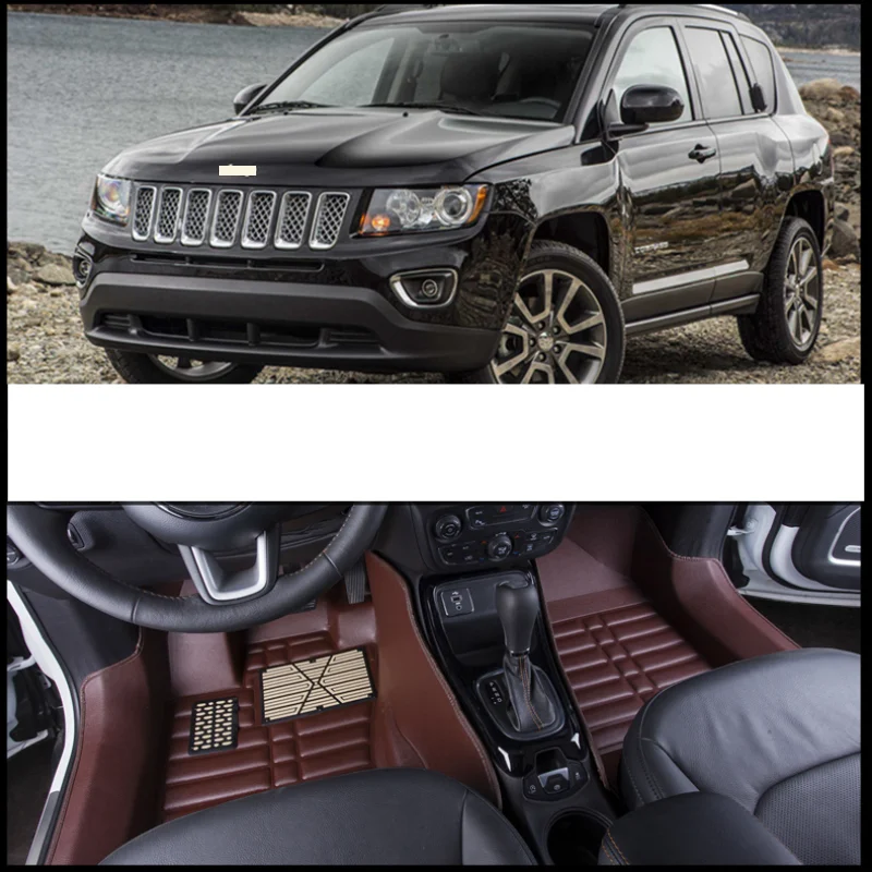 

Автостайлинг, автомобильные коврики для jeep compass 2016 2017 2018 2019 2020, аксессуары, матовый чехол на 5 мест