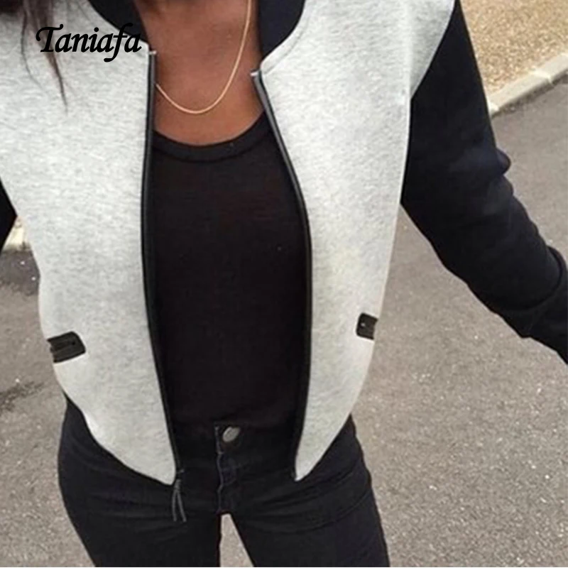 

Taniafa New Fashion Women Jacket Zipper Pocket Outerwear Casual Sweatshirt Uniform Long Sleeve Coat 2019