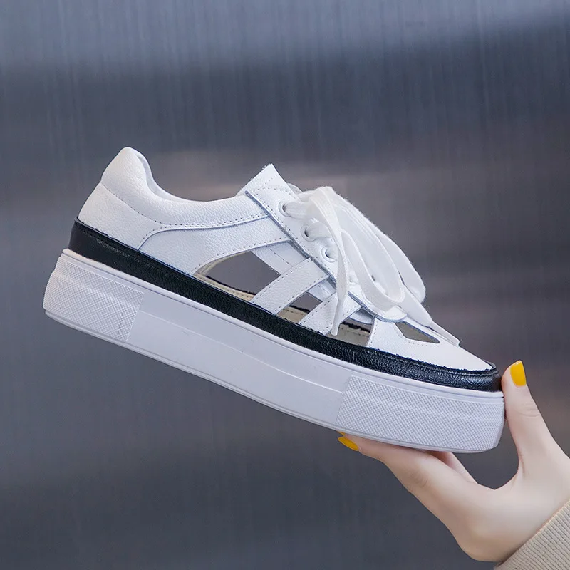 

Women's Shoes Summer Platform Porous Shoes 2019 New Style Versatile Hollow out Thick Bottomed Outdoor Sports Rome Sandals Slippe
