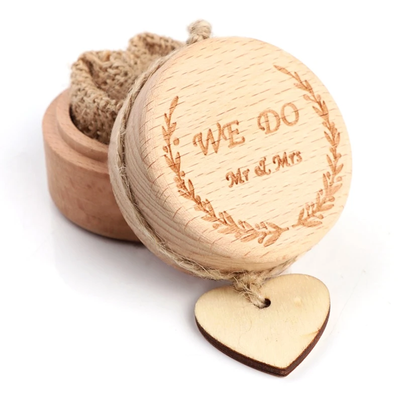 Деревянная коробочка для колец Свадьба/на День Валентина, обручальное деревянное кольцо несущая коробка деревенское свадебное кольцо коробка держатель без гравюр