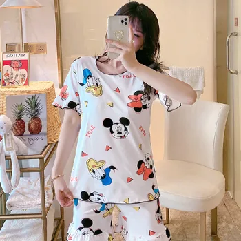 

2020 Caiyier nouveau ensemble de pyjamas pour femmes ensemble de pyjamas deux pièces dessin animé T-shirt + Shorts pyjamas migno