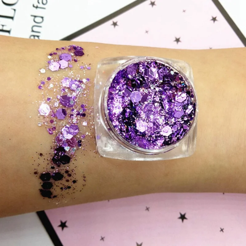 purple Блестящая блестящая жидкая краска для лица Maquiagem Eye Pigmento Para Os Olhos Русалка крем Хайлайтер для макияжа - Цвет: purple