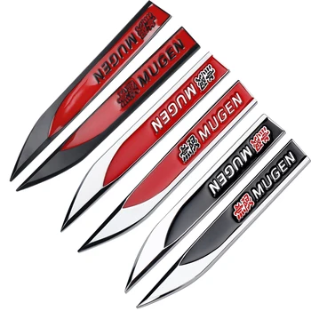

2Pcs Car Styling MUGEN Emblem Badge Auto Fender Side Sticker For Honda Mugen Power Civic City Jazz Accord Crv Fit Accessories