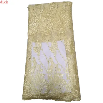 

5 Yards Selling Europe Africa Embroidery Fabric Mesh Lace Embroidered Lace Fabric Customizable Dress Fabricfabric by the yard