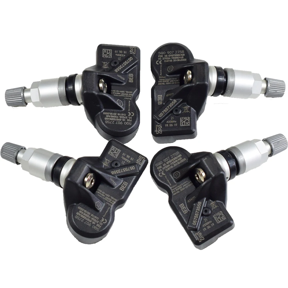4 шт. датчик давления в шинах 5Q0907275B 5Q0907275 5Q0998270B TPMS сенсор для Bentley VW Porsche Skoda Audi A3 A7 A6 433 МГц