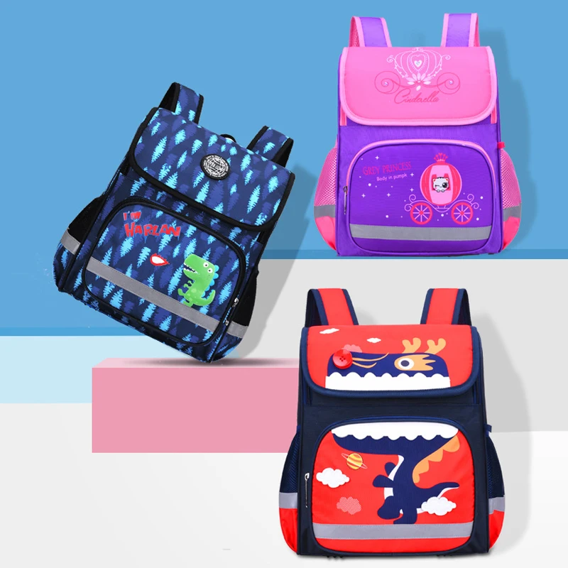 Совершенно рюкзак с рисунком динозавра для мальчиков и девочек, мультяшная школьная сумка, Детские ортопедические рюкзаки, Mochila Infantil, класс 3, 4