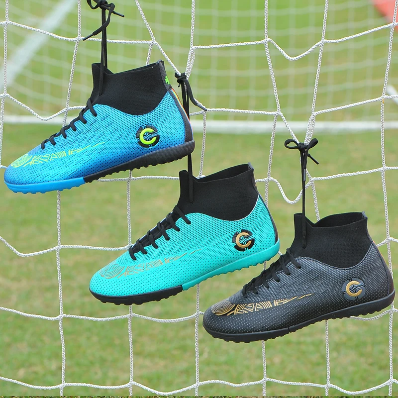 Original Men Football Boots Cleats Training Long Spikes TF Turf Kids Phantom Sneaker Outdoor Boys Athletic Superfly Soccer Shoes
