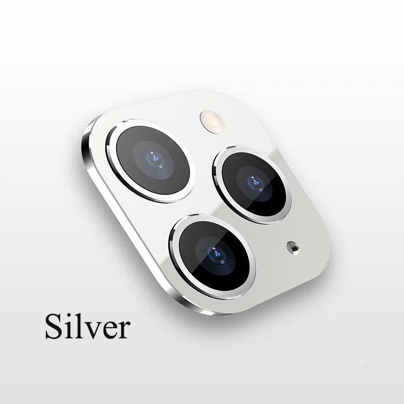 Silver Пленка из закаленного стекла для объектива камеры, чехол из титанового сплава для iPhone X XS MAX, Сменный Чехол для iPhone 11 Pro MAX, чехол для камеры - Цвет: Silver