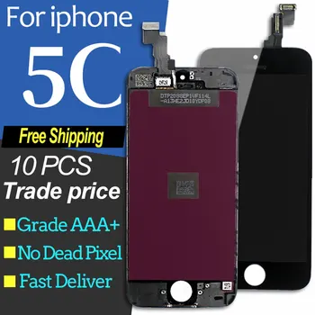 

10pcs/lot Grade A+++quality Glass Touch Screen Digitizer & LCD Assembly Replacement For iPhone 5c LCD White Black