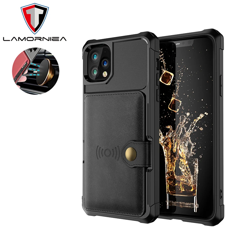 

Lamorniea for Apple iPhone 11 Pro Max Case Credit Card PU Leather Flip Wallet Holder Hard Back Cover For iPhone 11 Pro Max