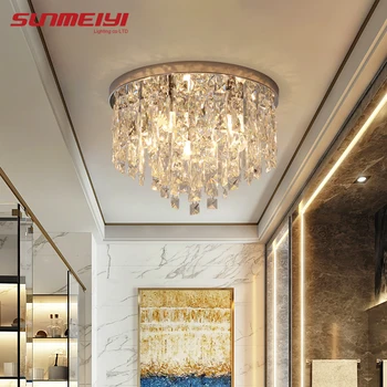 

Modern LED Crystal Ceiling Lights For Bedroom Corridor Kitchen 2020 Ceiling Lamp Gold Industrial Living room Light plafonnier