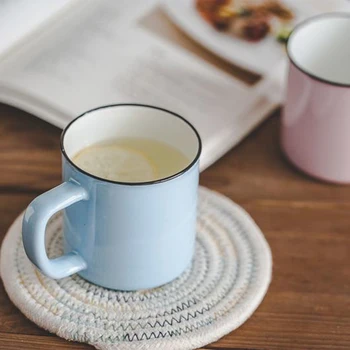 

Enamel Mug Outdoor Camping Mugs Ideal For Early Morning Coffee Or Cold Beverages Coffee Mug 14 Oz (coffee)