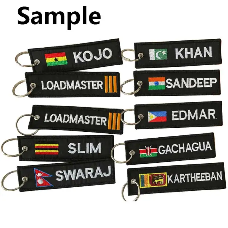 Custom Personality Keychain Military Flag Name Patch With Fabric Background  And Merrow Border Frame Embroidery Tag Key Ring - Patches - AliExpress