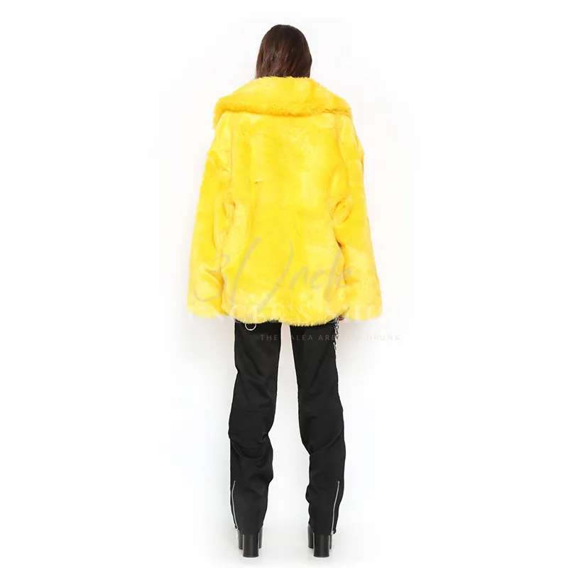 Abrigo de piel de conejo de alta calidad de Invierno para mujer abrigo de piel larga de lujo abrigo de solaa suelt
