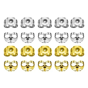 

30pcs/lot S925 Sliver Metal Hard Earring Backs Butterfly Ear Back Stud Earrings Care Cap Women's Earring Jewelry Accessories