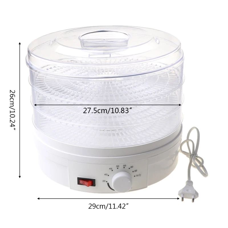 350W 3 Layer Food Dryer Countertop Food Dehydrator Machine with Temperature Control BPA Free Retailsale