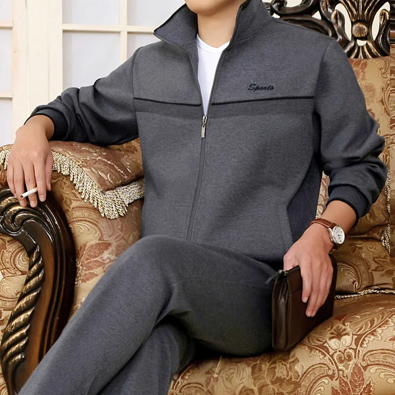 

Middle-aged MEN'S Sport Suit Autumn And Winter Casual Sports Clothing Middle-aged Dad Hoodie Suit Casual Long-sleeve Suit