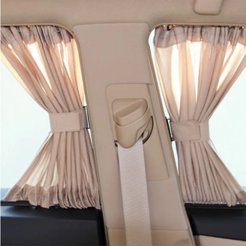 

Newst@ EUROTYPER 2PCS 70cm Mesh L Auto Rear Valance UV Sunshade Drape Visor Car Window Curtain