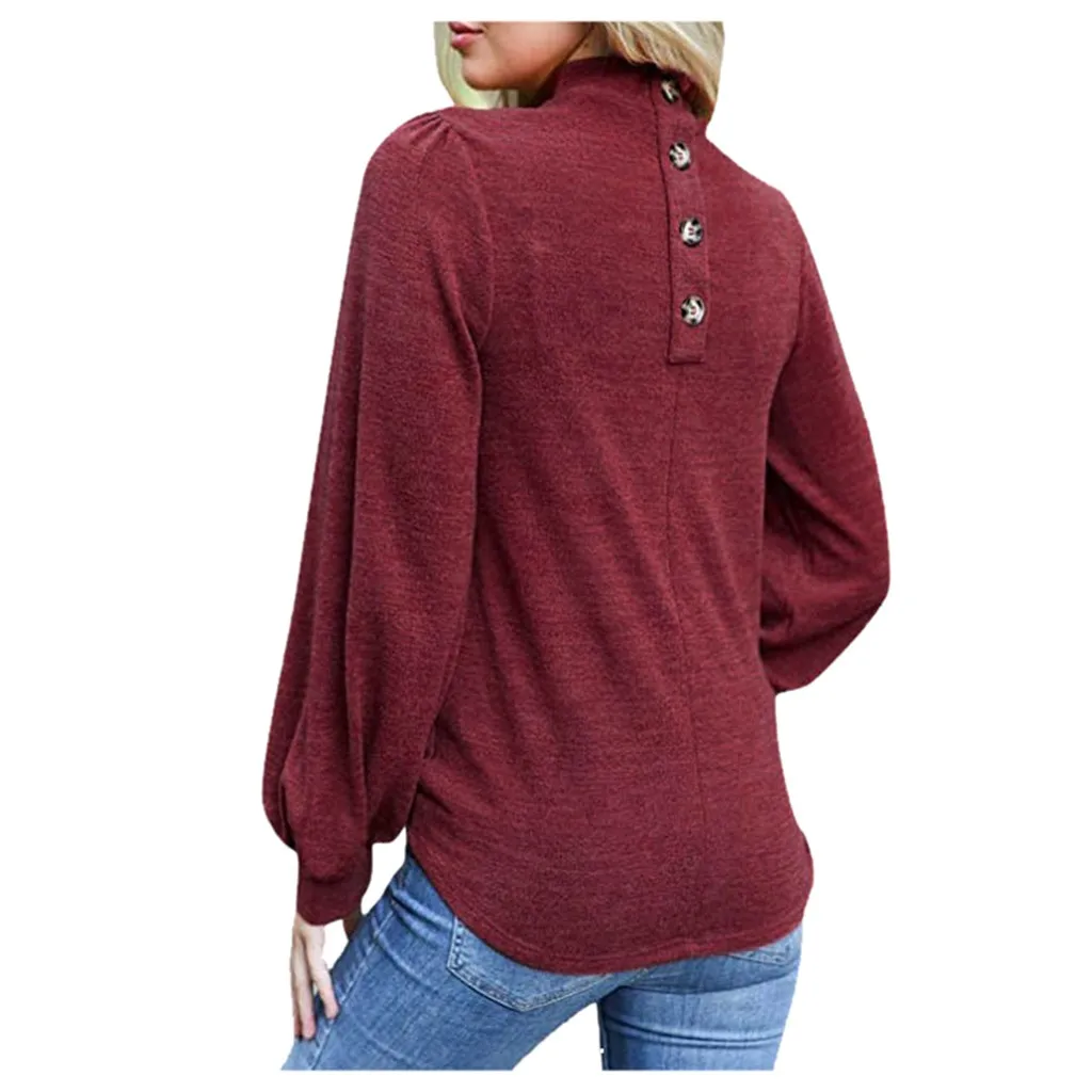 Женские рубашки, верхняя одежда, Camiseta Mujer, женские топы с пуговицами на спине, Свободные повседневные тренировочные топы с круглым вырезом, женская одежда