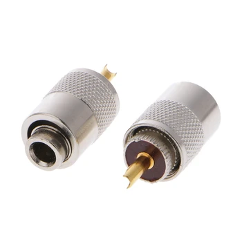 

10 Pcs UHF PL-259 Male Solder RF Connector Plugs For RG8X Coaxial Coax Cable