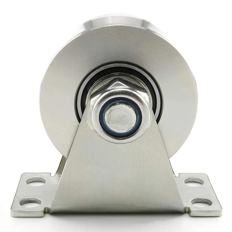 1pc U-Type Stainless Steel Pulley Block Mute Bearings Groove Sliding Roller Track Wheel stainless steel pulley block