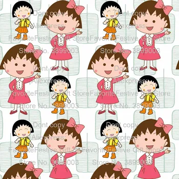 

japanese Chibi Maruko-chan Sewing Cloth Home Textile kawaii stretch Design Decoration Scrapbooking Art Work Patchwork