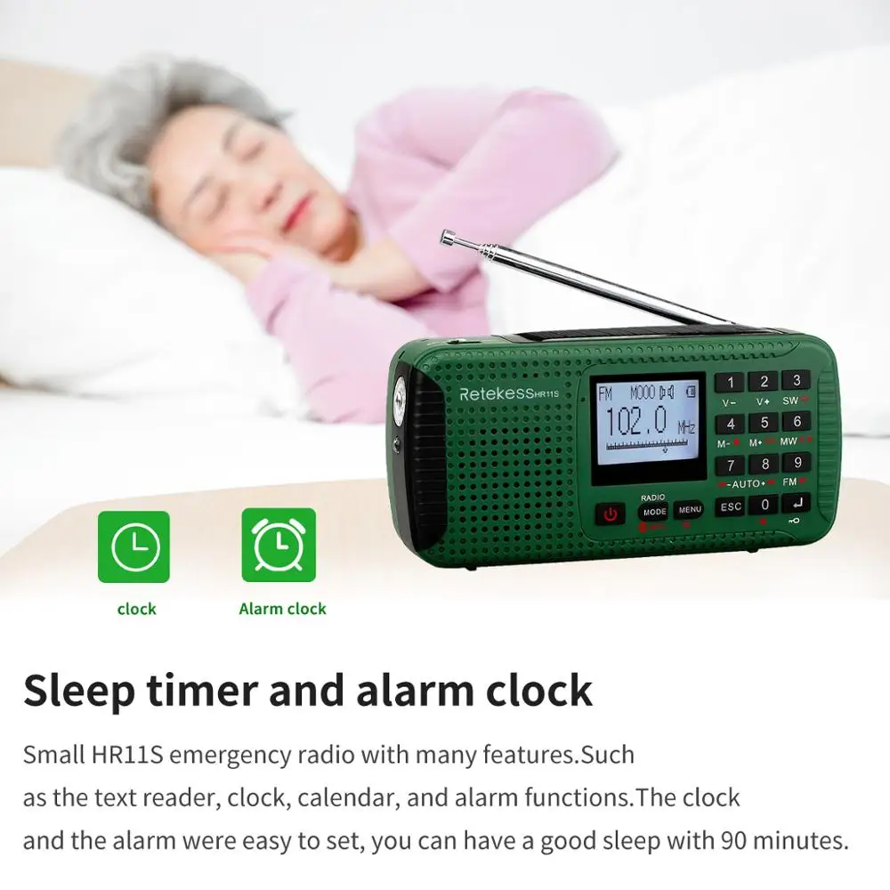 Retekess HR11S аварийное радио Ручной рукоятки солнечное FM/MW/SW Bluetooth MP3 плеер цифровой