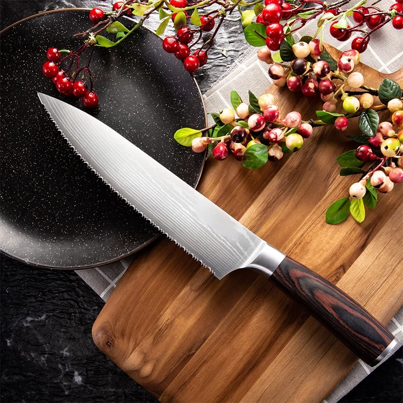 Нож для замороженного мяса кухонный зубчатый шеф-нож хлеба фруктов резки из