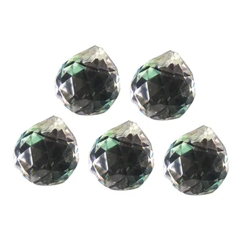

5pcs Clear Crystal Ball Hanging Crystal Ball Prism Faceted Sun Catcher Hanging Pendant Wedding Party Home Decor