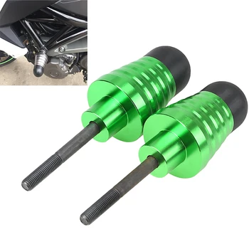 

Pair CNC Universal Motorcycle Parts Exhaust Slider Frame Crash Pad Protector Green For Kawasaki Z800 Z1000 Z1000SX Ninja1000 New
